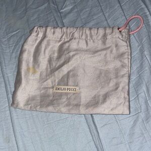 Emilio Pucci Light gray and Pink drawstring dustbag for your wallet
